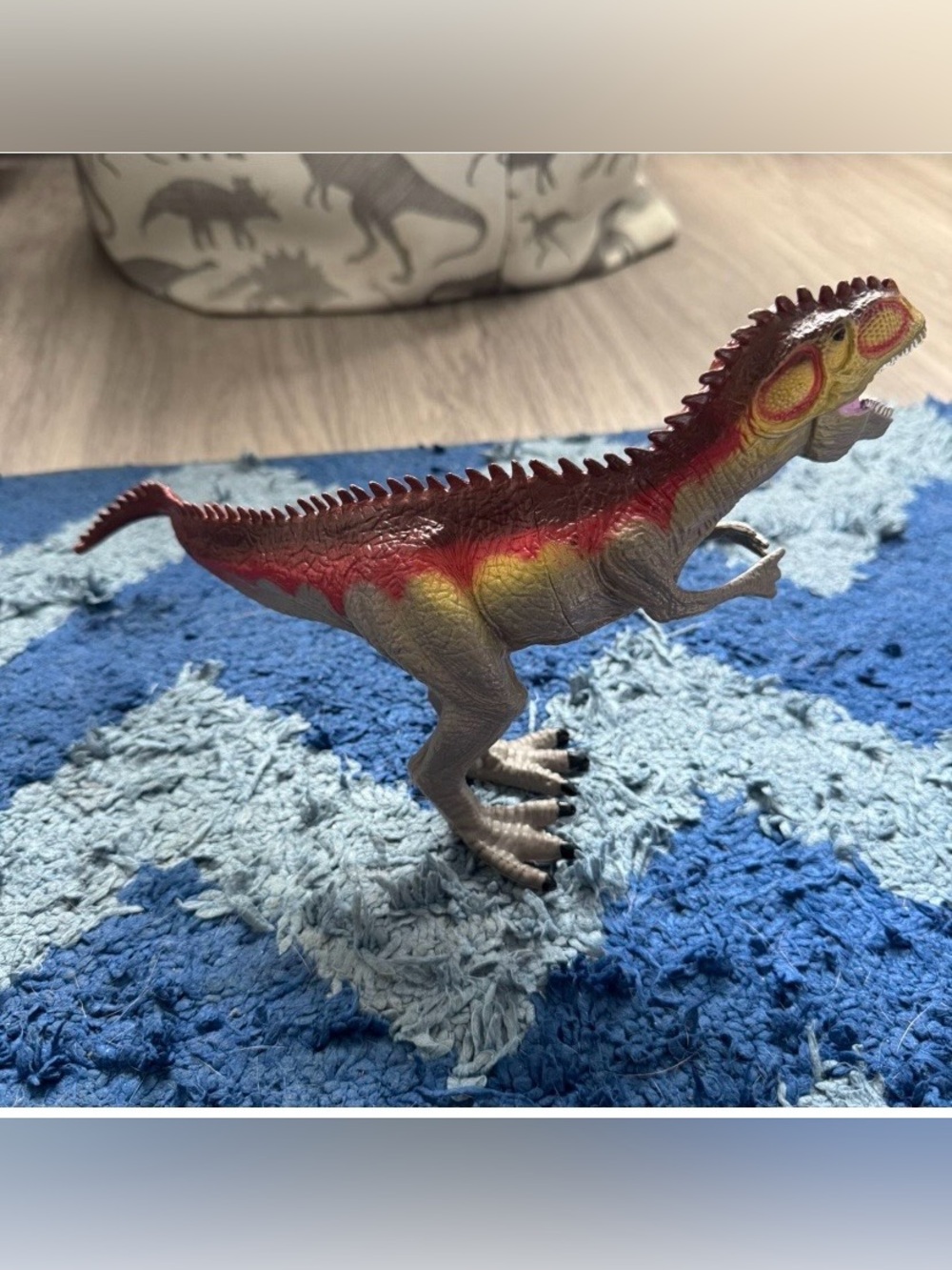 Dinosaur Designs Red Yellow Gray Dinosaur Figurine Toy
